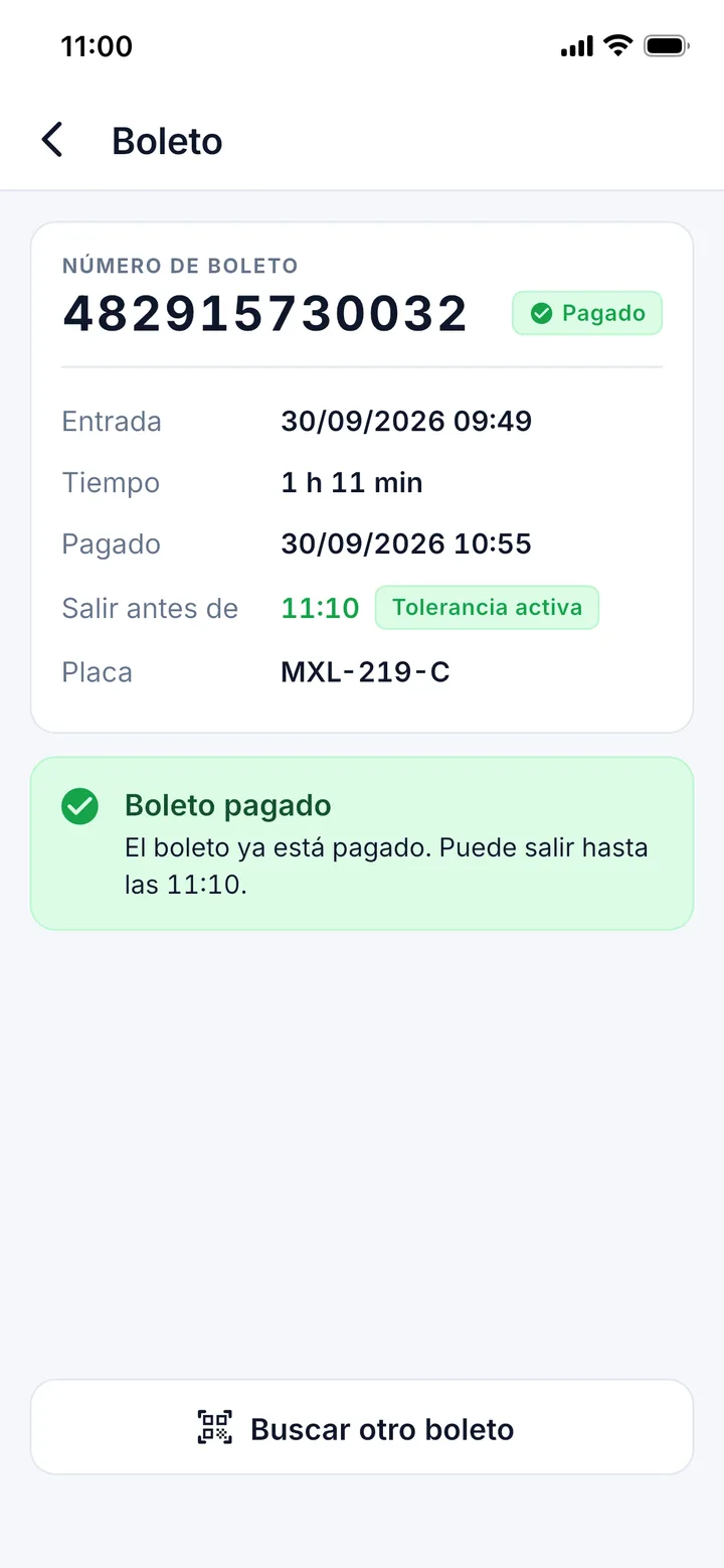 Boleto pagado: puede salir hasta las 11:10